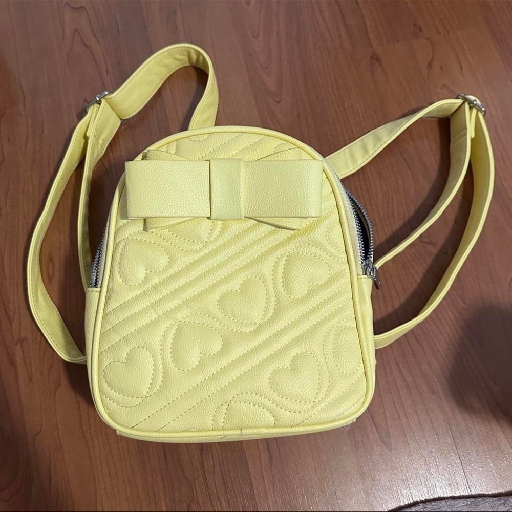 Yellow Quilted Heart Backpack